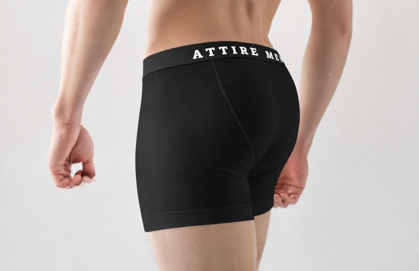 AttireMen™ Cotton-Lycra Blended Boxer Briefs for Men, Pack of 3: (Black, Grey & Charcoal)